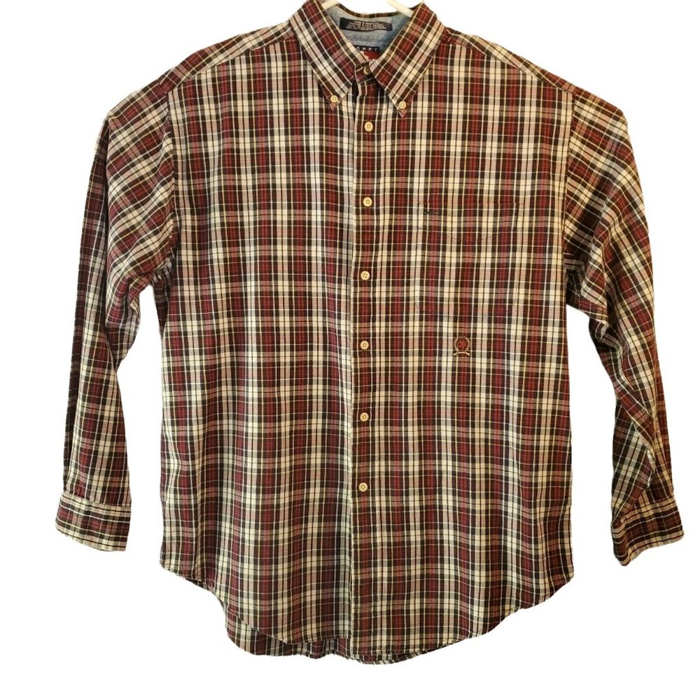 Vtg Tommy Hilfiger Long Sleeve Plaid Button Down Dress Shirt Sz XL EUC CLEAN!